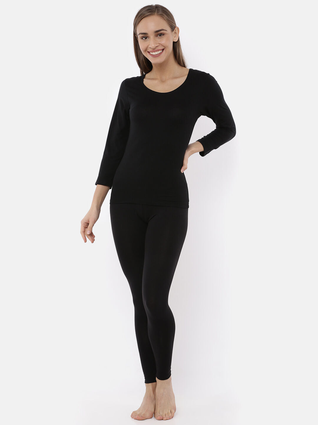 Miyabi Full Sleeve Deep Neck Thermal- Womens