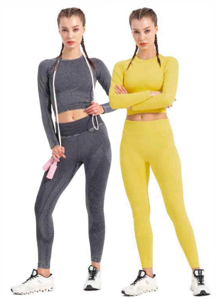 Seamless Yoga Set_ Grey/ Yellow